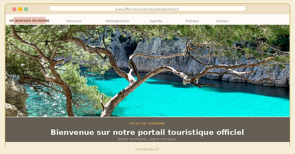 valoriser page d'accueil fictive office tourisme 