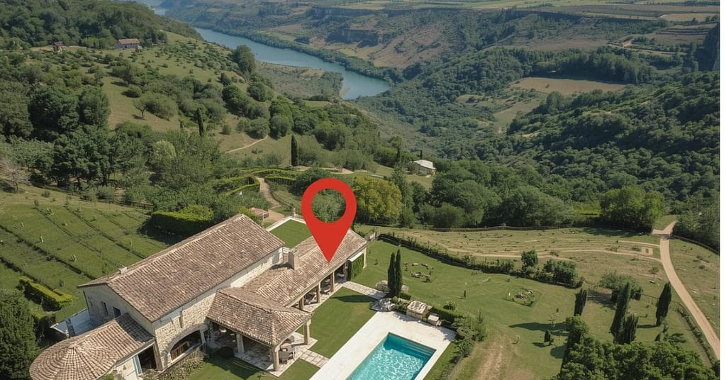 Localisation avec marqueur rouge de Google Mas Verdon